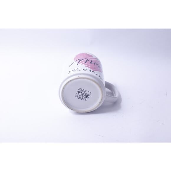 Mom You're Too Much, Pink Heart, Message Mug, Mount Clements, Pottery, - Picture 2 of 2